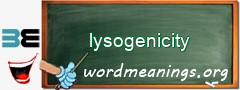 WordMeaning blackboard for lysogenicity